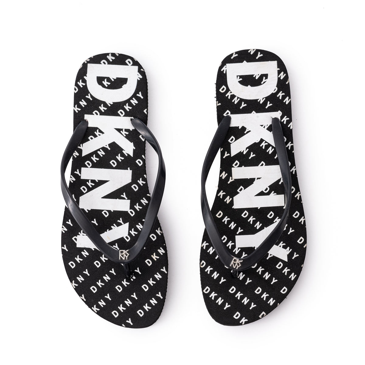 DKNY Black/ White Logo Slipper