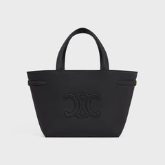 Celine Mini cabas Anais cuir Triomphe in grained calfskin - Black (Mirror)