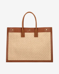 Saint Laurent Beige/Brown Rive Gauche Tote Handbag