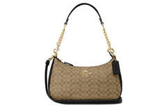Coach Signature Hobo Shoulder Bag - light tan