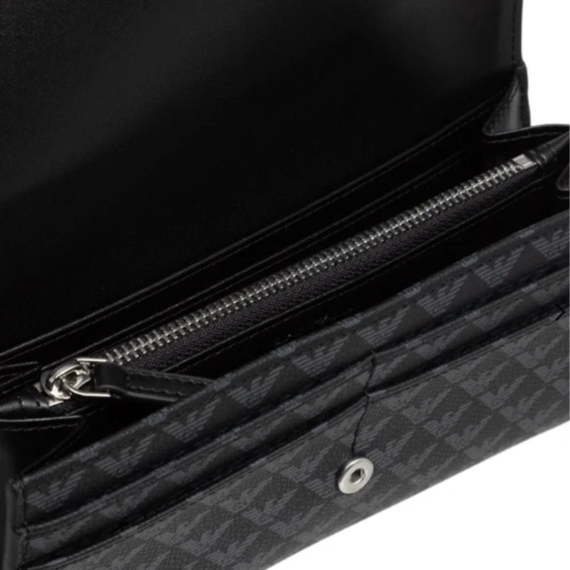 EMPORIO ARMANI MONOGRAM FLAP WALLET