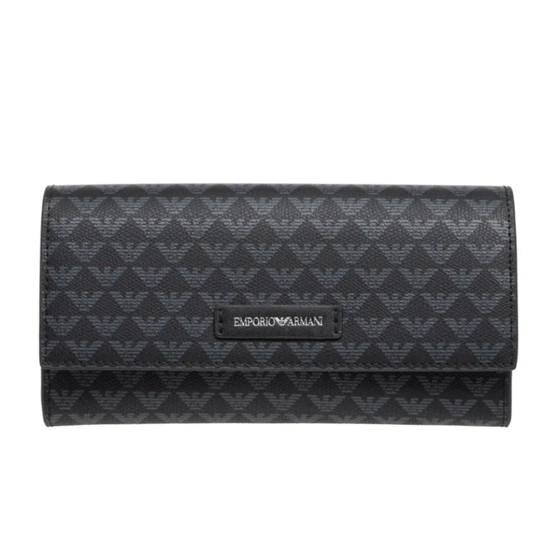 EMPORIO ARMANI MONOGRAM FLAP WALLET