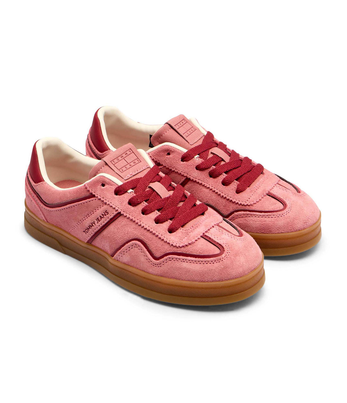 Tommy Jeans Women's The Greenwich sneakers in a pink suede finish.
