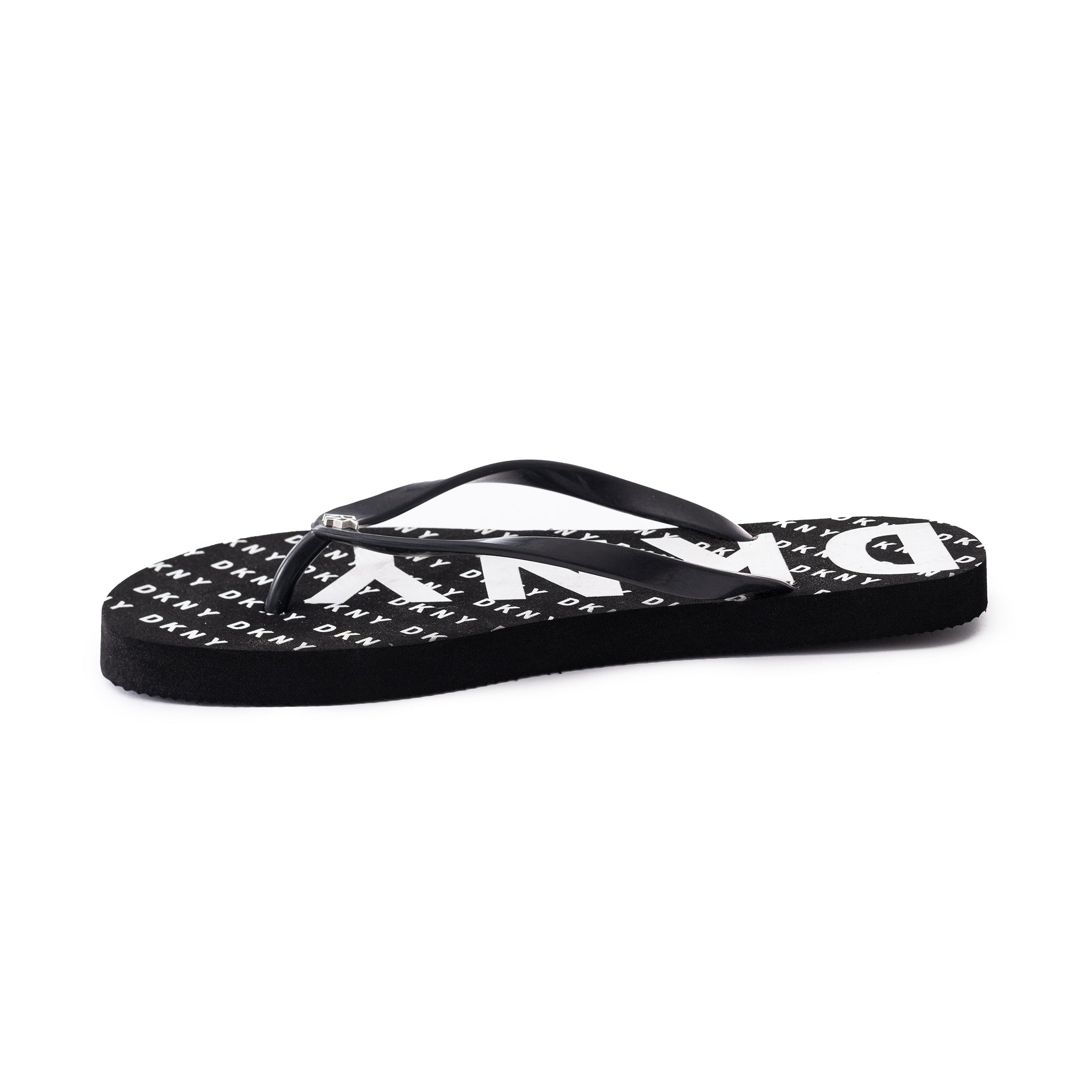 DKNY Black/ White Logo Slipper