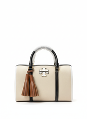 Tory Burch Canvas Mini Barrel Bag - Beige