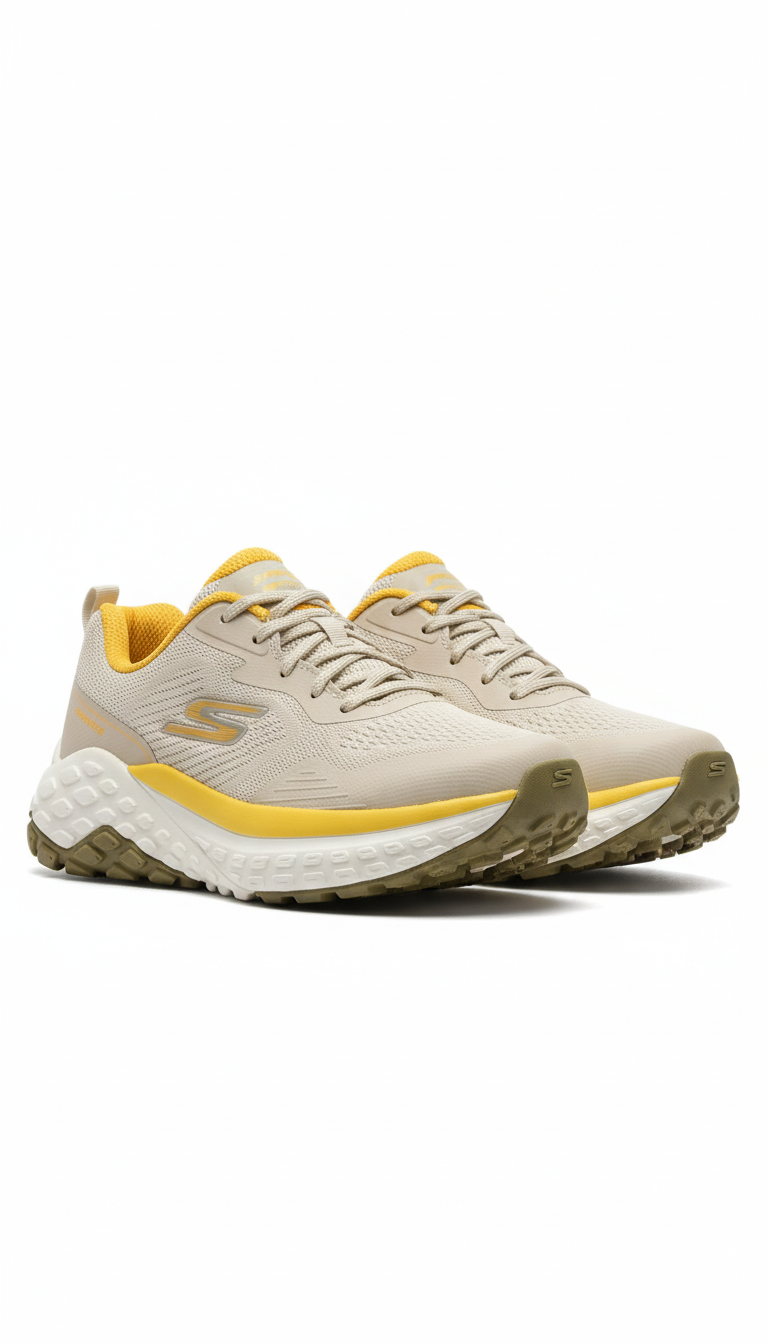 Skechers GO WALK Max Cushioning Sneaker - Grey/Yellow (Mirror)