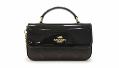 Coach Mini Top Handle Flap Bag - Black