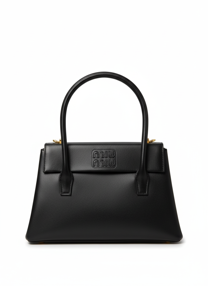 Miu Miu Structured Top Handle Bag - Black
