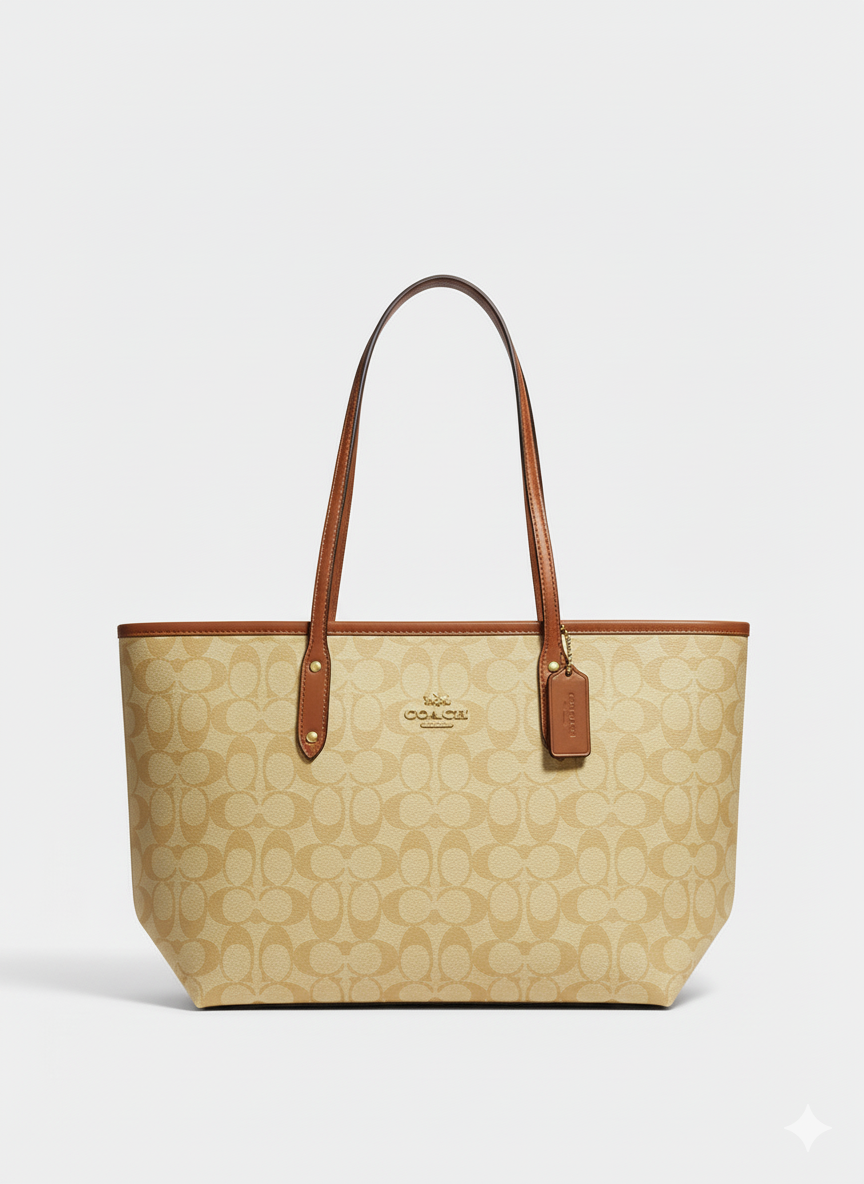 Coach Signature City Tote Bag - Beige