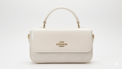 Coach Mini Top Handle Flap Bag - White