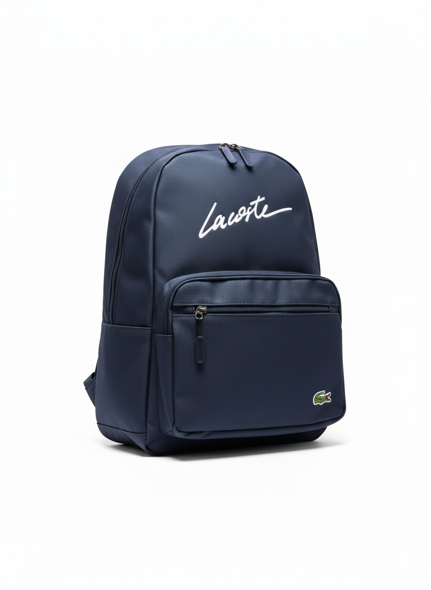 Lacoste Texturised Branded Backpack - Navy