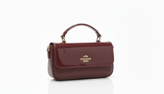 Coach Mini Top Handle Flap Bag - burgundy