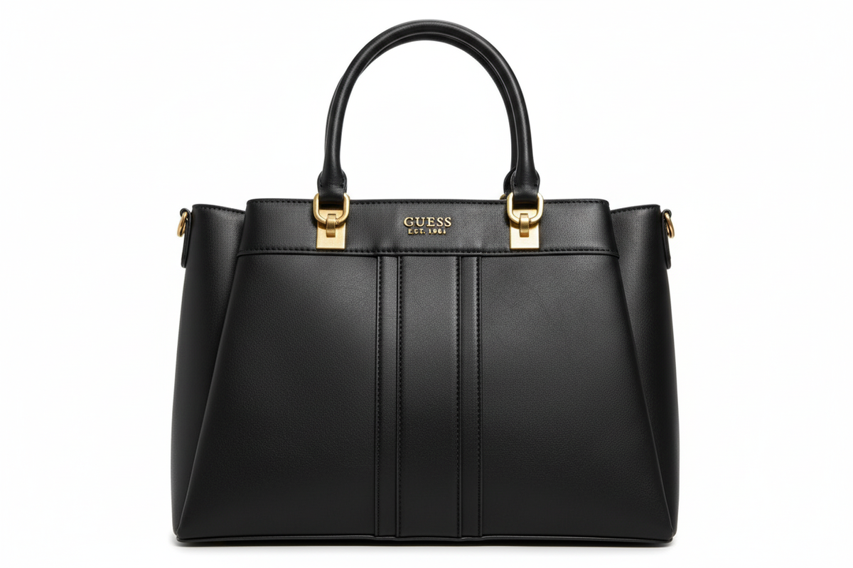 Guess Signature Monogram Satchel - Black