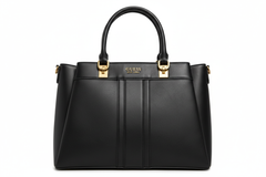 Guess Signature Monogram Satchel - Black