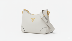 Prada Grained Leather Shoulder Bag - White