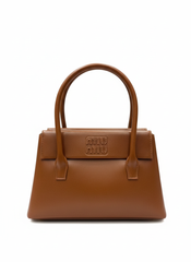 Miu Miu Structured Top Handle Bag -  Tan