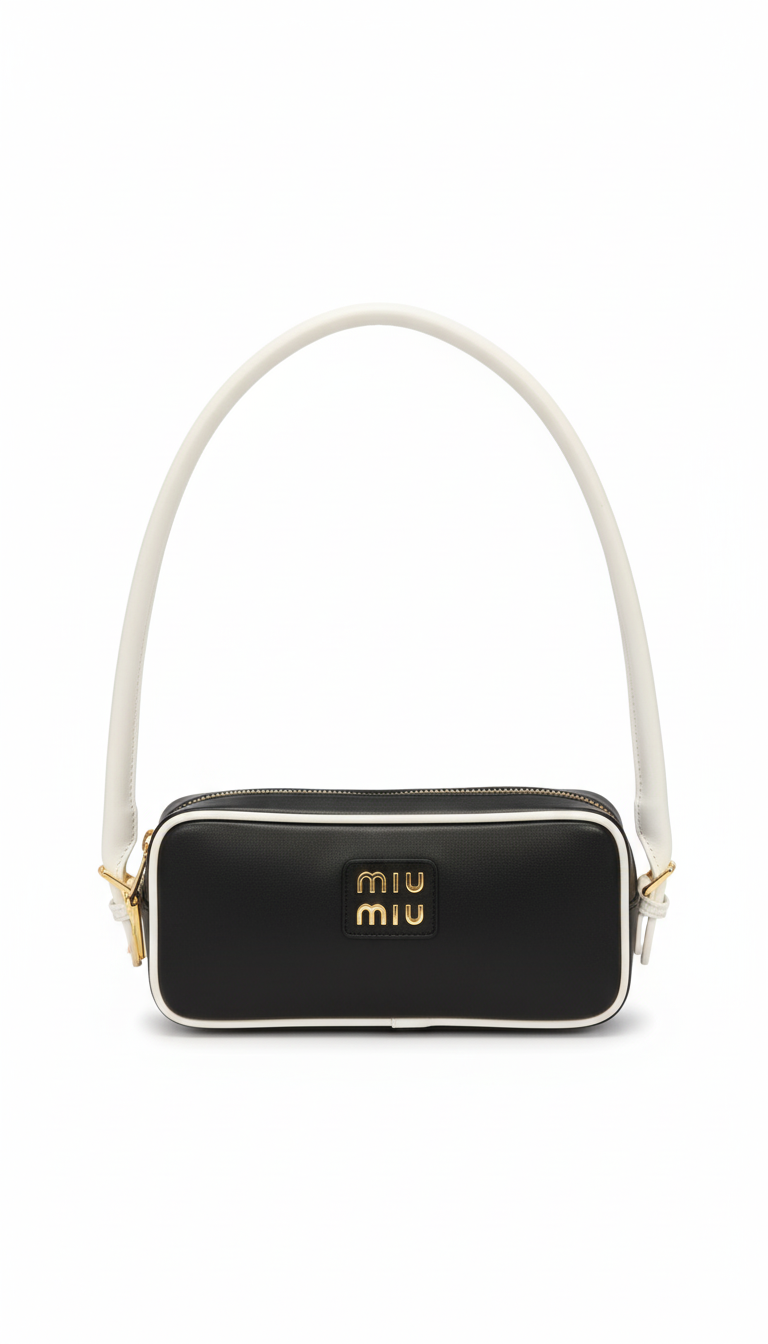 Miu Miu Logo Cylindrical Shoulder Bag - Black