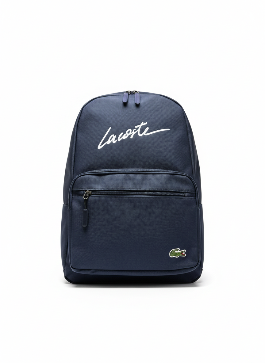 Lacoste Texturised Branded Backpack - Navy