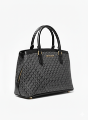 Michael Kors Signature Logo Satchel - Black (Mirror)