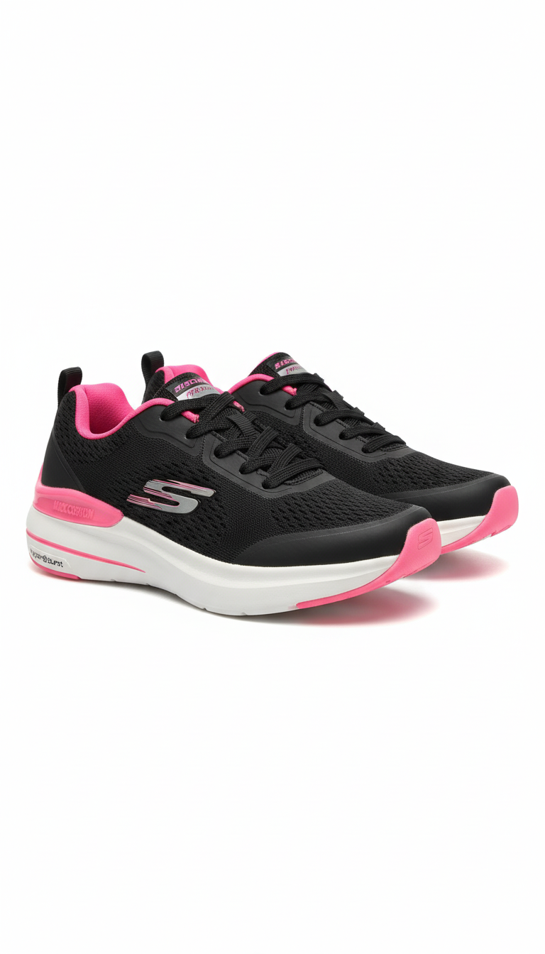 Skechers Max Cushioning Premier Sneaker - Navy/Pink (Mirror)