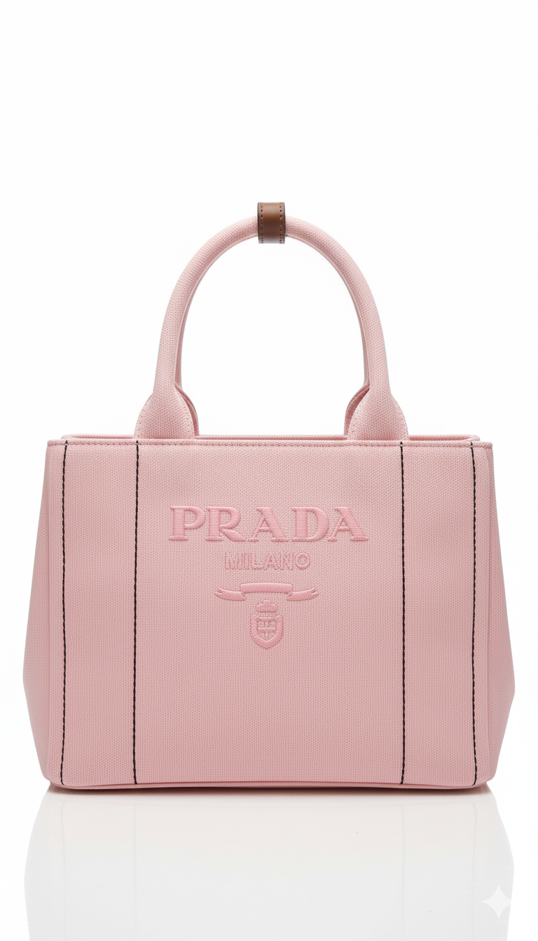 Prada Canvas Tote Bag - Pink