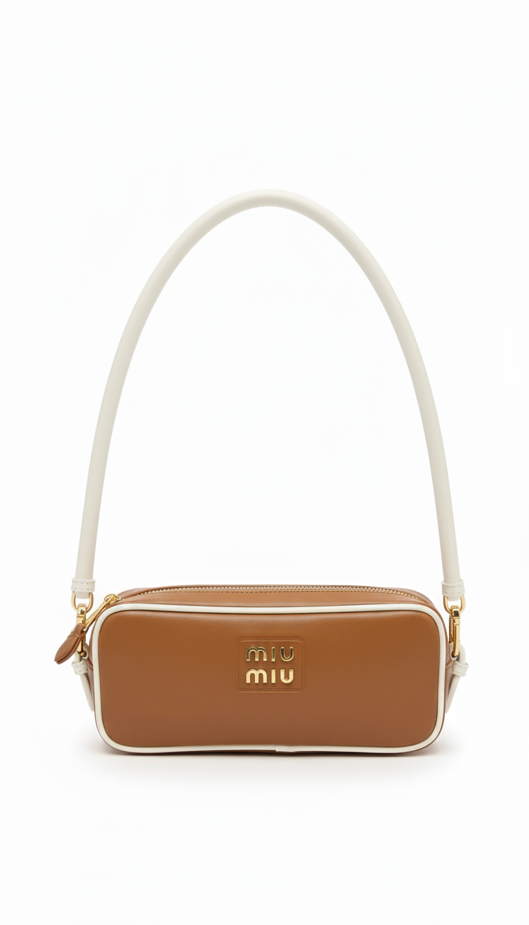 Miu Miu Logo Cylindrical Shoulder Bag - Brown