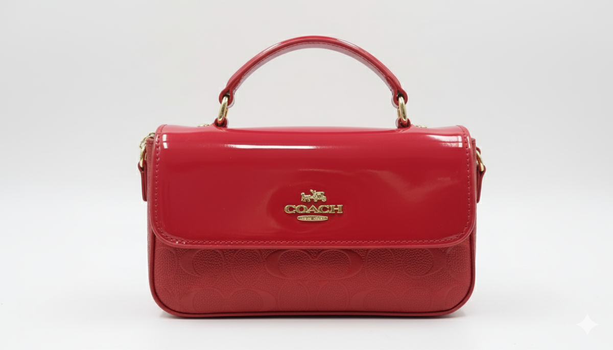Coach Mini Top Handle Flap Bag - Red