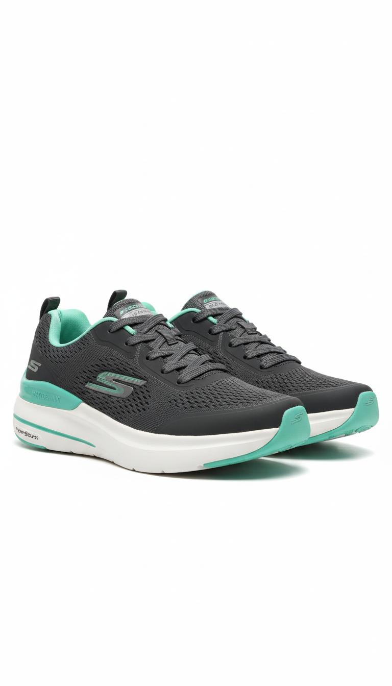 Skechers Max Cushioning Premier Sneaker - Dark Grey/ Mint Green (Mirror)