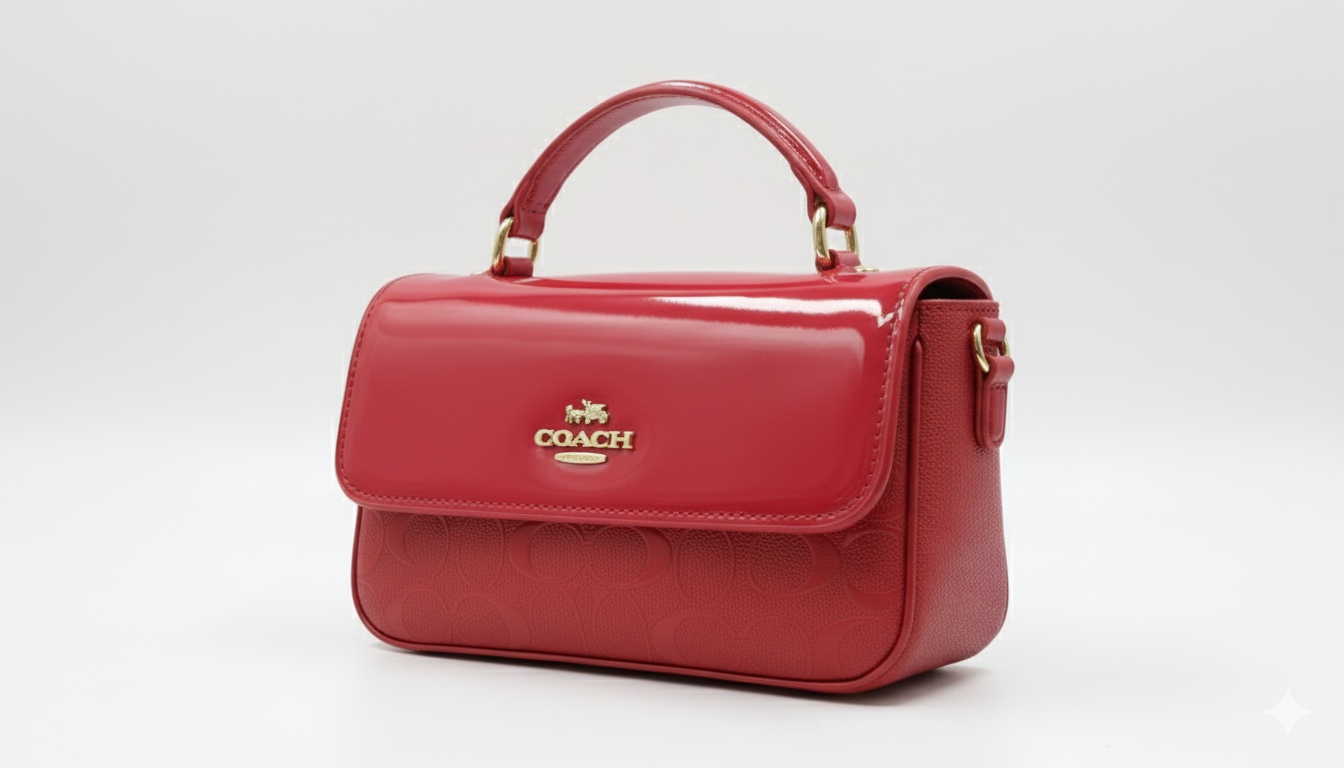 Coach Mini Top Handle Flap Bag - Red