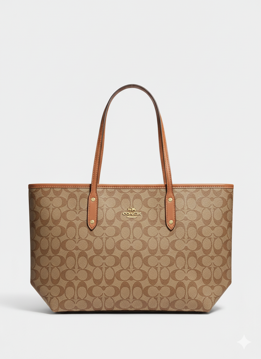 Coach Signature City Tote Bag - Brown
