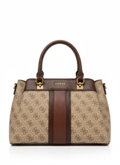 Guess Signature Monogram Satchel - Beige