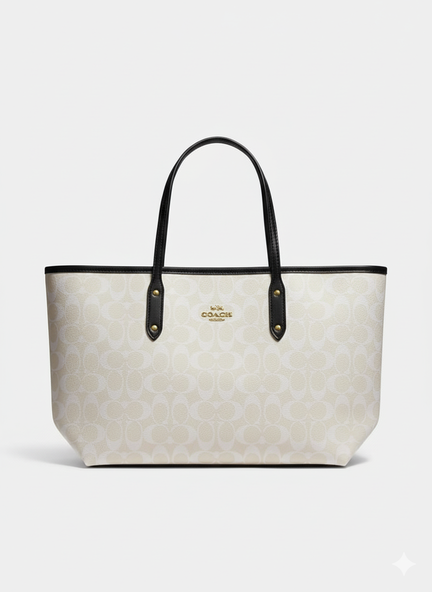 Coach Signature City Tote Bag - off-white