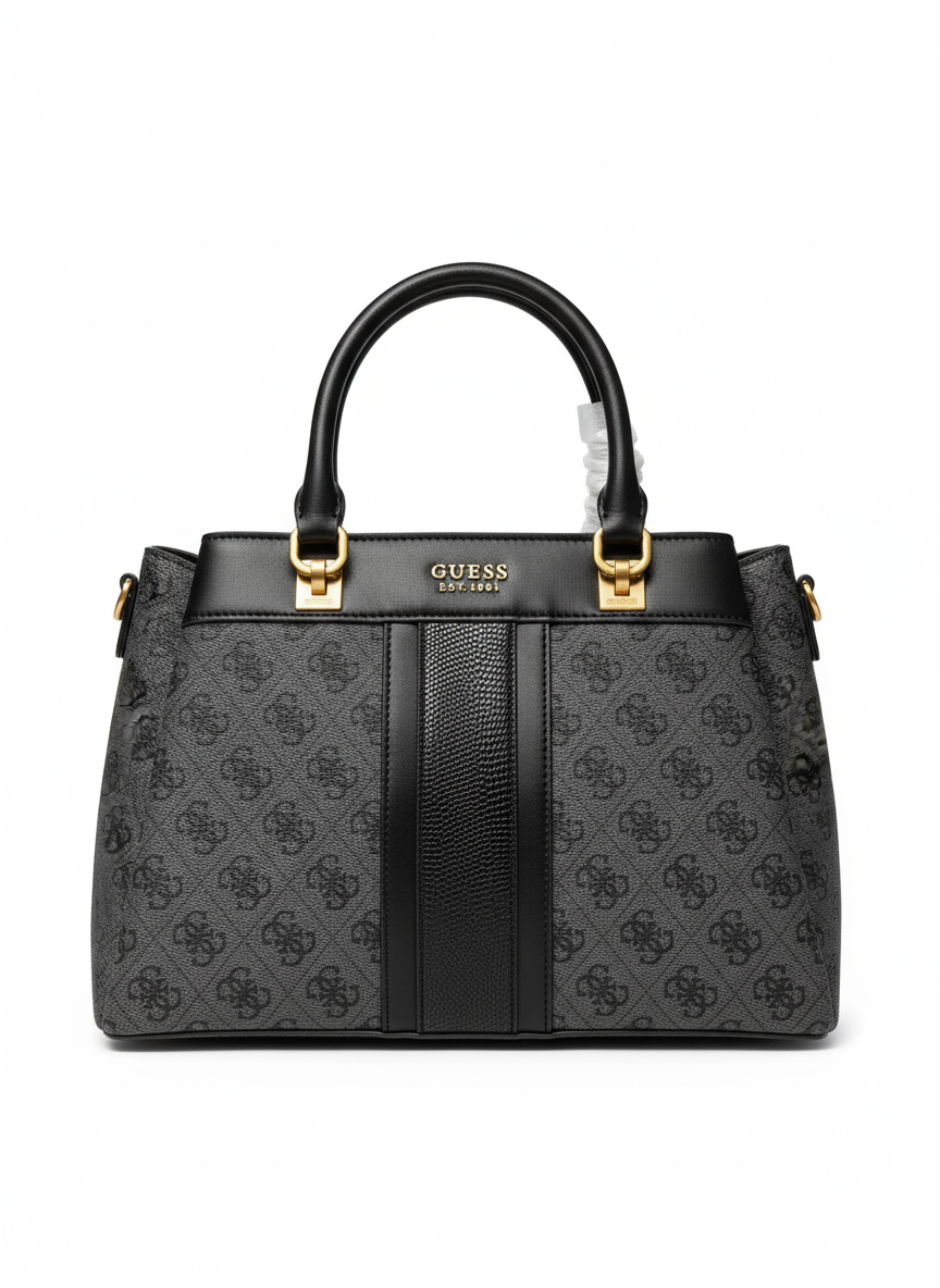 Guess Signature Monogram Satchel - Grey