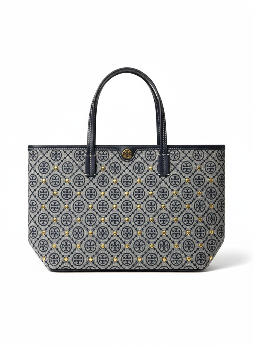 Tory Burch T Monogram Tote Bag - Navy