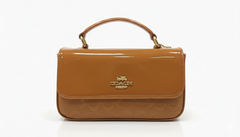 Coach Mini Top Handle Flap Bag -  Tan