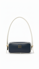 Miu Miu Logo Cylindrical Shoulder Bag - Navy