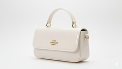 Coach Mini Top Handle Flap Bag - White