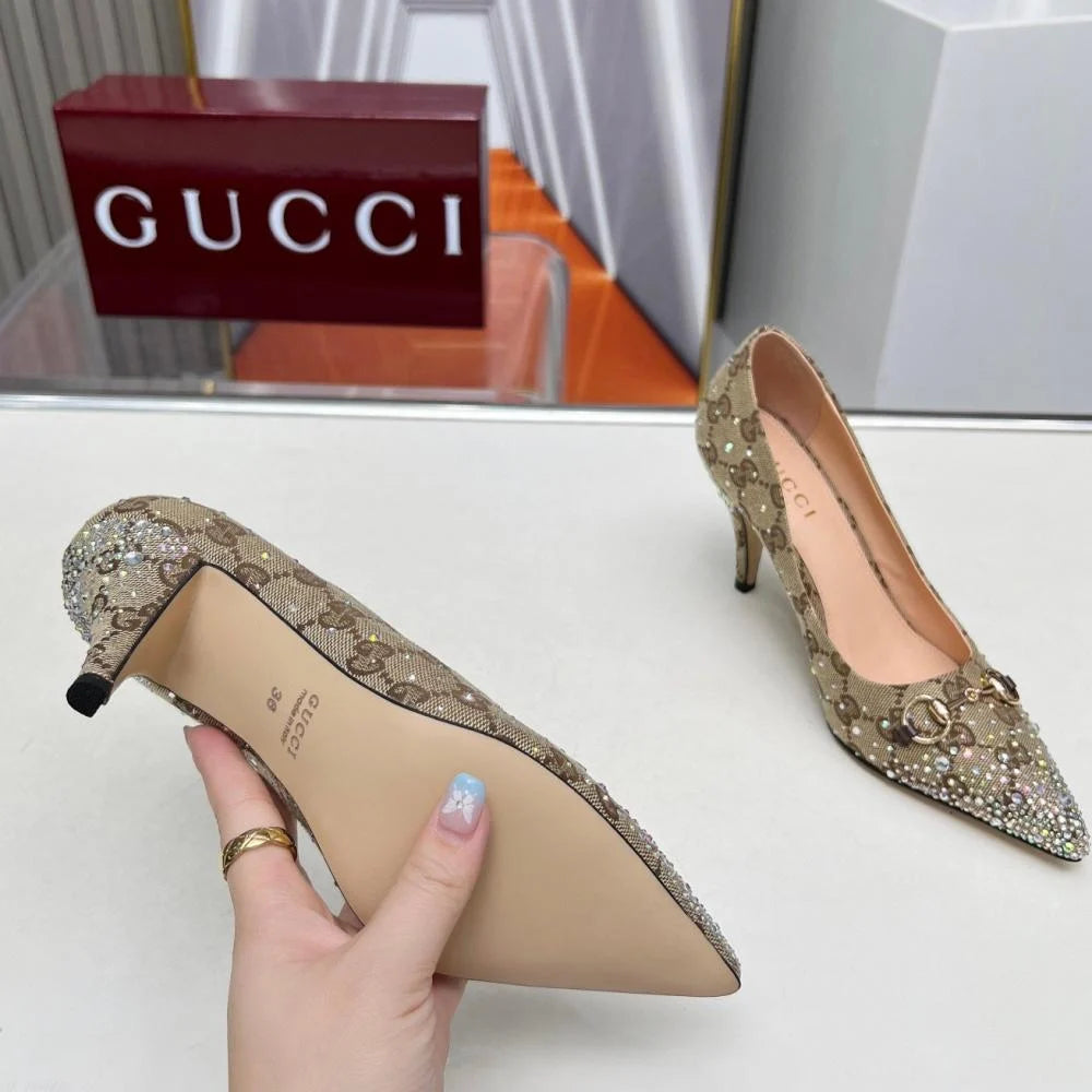 Women's slingback pump with crystal Horsebit