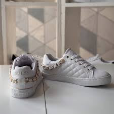 Guess Woman’s 8M Shoes White Gold GWBRISCO-SS New