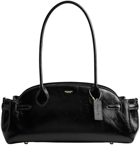 Coach Empire Carryall 34 in black glazed leather.