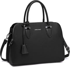 This is a black faux leather David Jones brand handbag.
