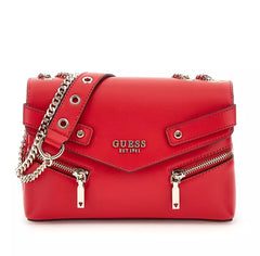 Guess Trissa Convertible Crossbody Bag in red, featuring signature logo