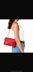 Guess Trissa Convertible Crossbody Bag in red, featuring signature logo