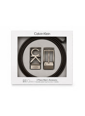 Calvin Klein 3-piece accessory set features a reversible leather strap and two