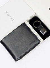 Calvin Klein Men's Leather Bifold Wallet with Key Fob