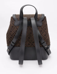 Tommy Hilfiger IM LATAM Jacquard Backpack featuring an all-over monogram pattern with a prominent gold-