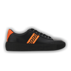 Versace Greca embroidered faux leather sneakers