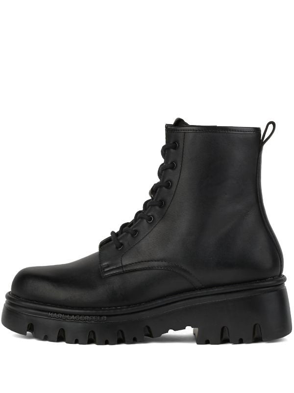 KL MONOGRAM KOMBAT LACE UP BOOTS