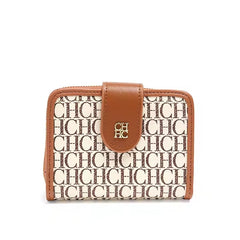 CH Women’s Leather Wallet – Letter Print Design - Brown