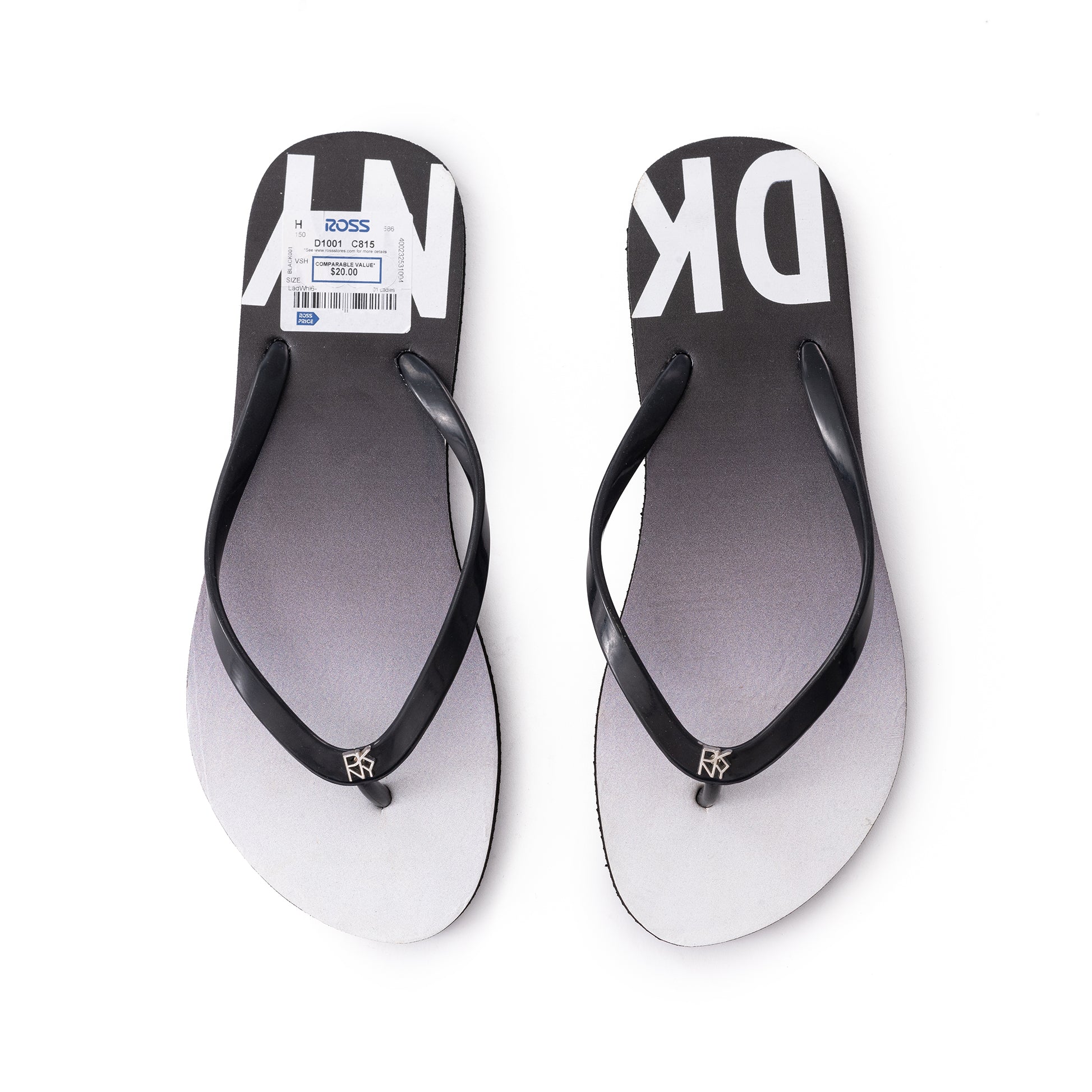 DKNY Ombre Logo Flip Flops - Gery